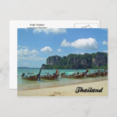 Longtail Boats Krabi Thailand Postcard Postkarte (Vorne/Hinten)