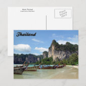 Longtail Boote Krabi Thailand Postkarte (Vorne/Hinten)