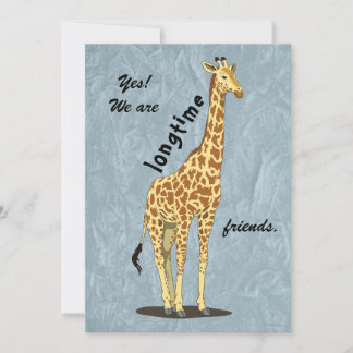 Longtime friends - with Giraffe image Feiertagskarte