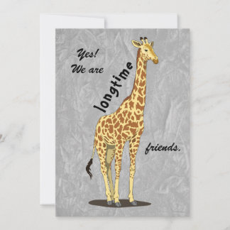 Longtime friends - with Giraffe image Feiertagskarte