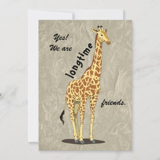 Longtime friends - with Giraffe image Feiertagskarte (Vorderseite)