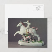 Longton Hall Figur Cupid Reiten Postkarte (Vorne/Hinten)