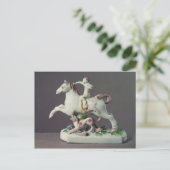 Longton Hall Figur Cupid Reiten Postkarte (Stehend Vorderseite)