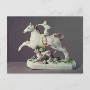 Longton Hall Figur Cupid Reiten Postkarte