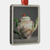 Longton Hall Teekanne, c.1755 Silbernes Ornament (Rechts)