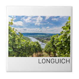 Longuich Moselle Vineyard Panorama Deutschland Fliese