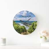 Longuich Moselle Vineyard Panorama Deutschland Große Wanduhr (Zuhause)