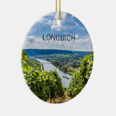 Longuich Moselle Vineyard Panorama Deutschland Keramik Ornament (Rechts)