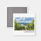 Longuich Moselle Vineyard Panorama Deutschland Magnet (Vorderseite/Rückseite)