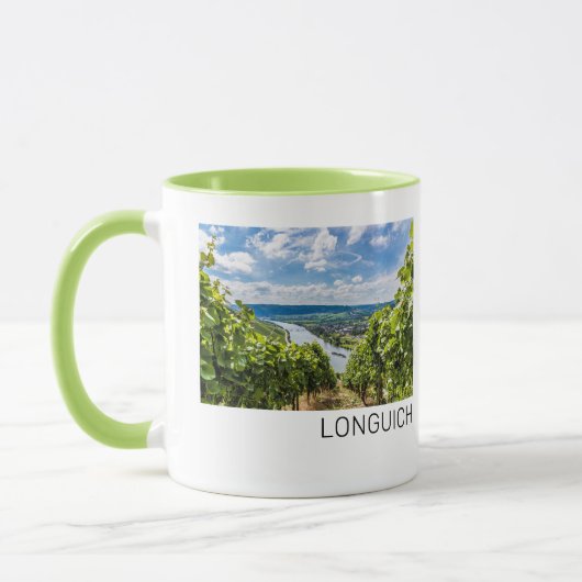 Longuich Moselle Vineyard Panorama Deutschland Tasse (Links)