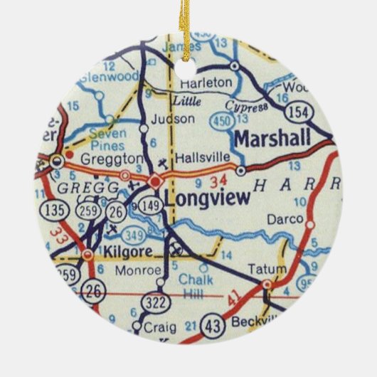 Longview and Marshall Texas Christmas Ornament (Hinten)