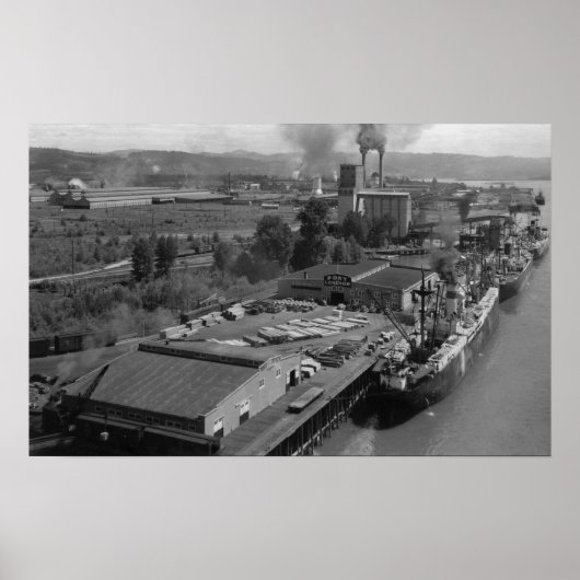 Longview, WA - Port View von Air Poster (Vorne)