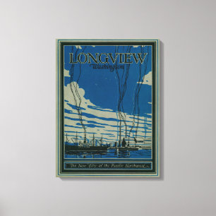 Longview, Washington Werbeplakat Leinwanddruck