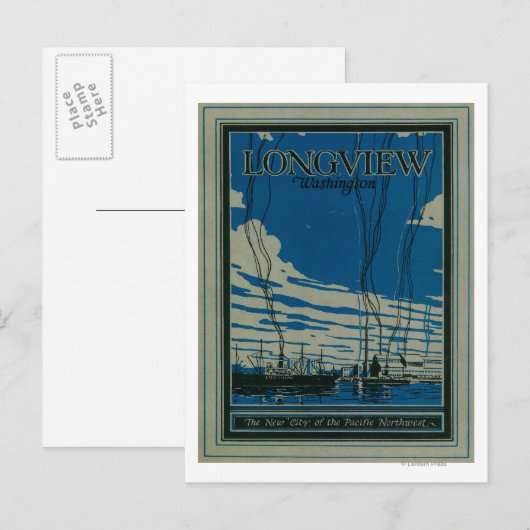 Longview, Washington Werbeplakat Postkarte (Vorne/Hinten)