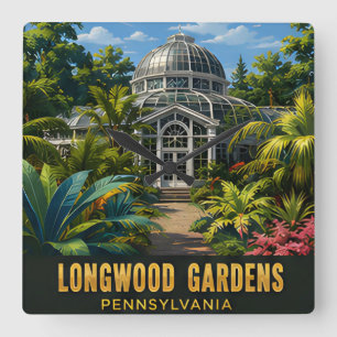 Longwood Gardens Pennsylvania Gartenreisen Quadratische Wanduhr