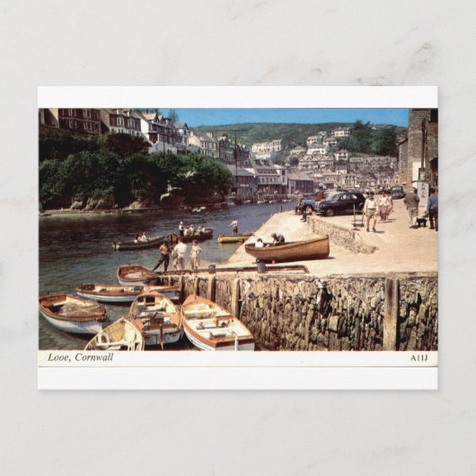 Looe Cornwall Antike Hafenboote Ansicht Postkarte (Vorderseite)