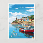 Looe England Vintage Reise Illustration Postkarte (Vorderseite)