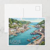Looe Hafen England Postkarte (Vorne/Hinten)
