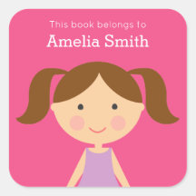 Look-Alike Girl Brünett Ponytails Buchzeichen