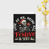 Look At Me Being All Festive And Christmas Skeleto Karte (Gelbe Blume)