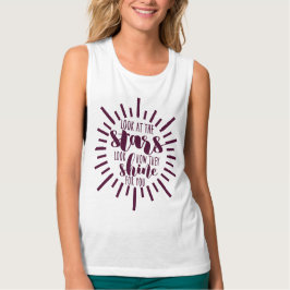 Look at the Stars Happy Motivational Typography T-Shirt