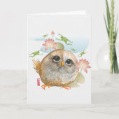 LOOK B4 U LEAP Aquarell Vogel Kunstkarten Dankeskarte (Vorderseite)