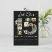 Look, der 15 Foto Collage 10 Geburtstag Einladung (Stehend Vorderseite)