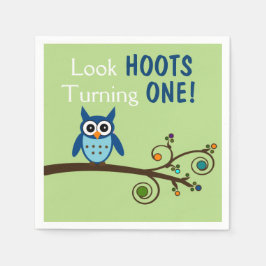 Look Hoots Turning 1 Schüssel Geburtstag Napkins Serviette