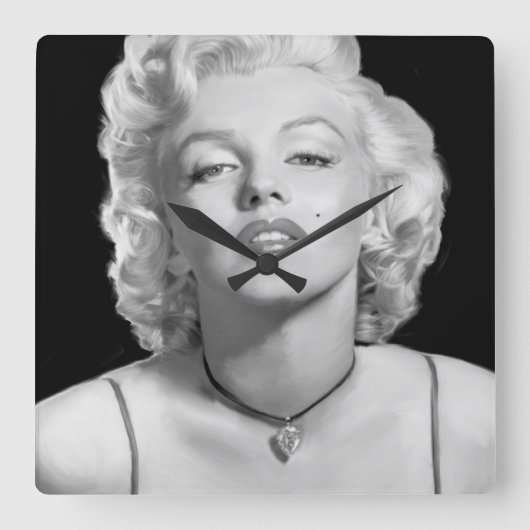 Look Of Love Quadratische Wanduhr (Vorderseite)