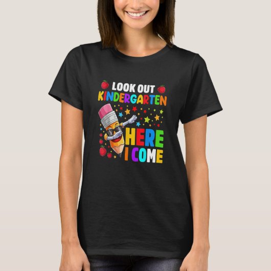 Look Out kindergarten Here I Come Back To School T-Shirt (Vorderseite)