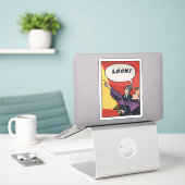 LOOK! The Thing in the Sky • Golden Era Comic Art Aufkleber (Laptop auf Schreibtisch)