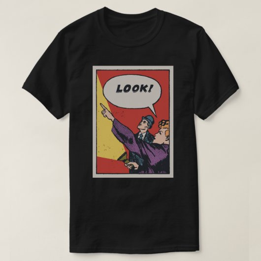 LOOK! The Thing in the Sky • Golden Era Comic Art T-Shirt (Design vorne)