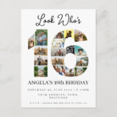 Look wer ist 16 Foto Collage Einladung Teenager (Vorderseite)