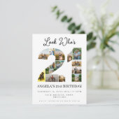 Look wer ist 21 Foto Collage Zeichen glücklichen G Einladung (Stehend Vorderseite)