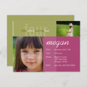 Look wer vier wird ・ Einladung zum Geburtstag (Vorne/Hinten)