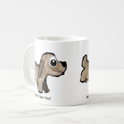 Look Who Comes Running Kaffeetasse (Vorderseite Links)