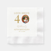 Look Who is 10. 20. 30. 40. 50. 60. Birthday Serviette (Vorderseite)