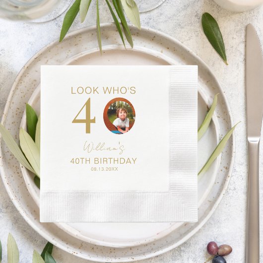 Look Who is 10. 20. 30. 40. 50. 60. Birthday Serviette