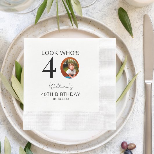 Look Who is 10. 20. 30. 40. 50. 60. Birthday Serviette