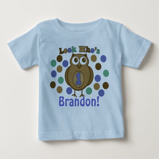 Look Who is 1 Owl First Birthday Shirt (Vorderseite)