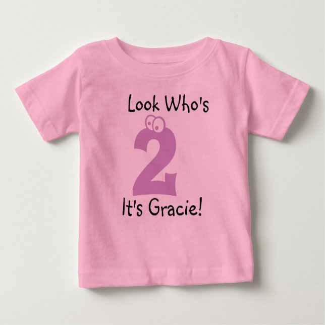 Look Who is 2 Customizable Birthday Tshirt (Vorderseite)