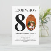 Look Who is 30. 40. 50. 60. 80. Birthday Party Einladung (Stehend Vorderseite)