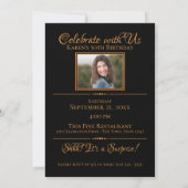 Look Who is 50 Foto Orange Einladung (Rückseite)