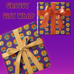 Look Who is 70 1960s Hippie Peace Glasses Geschenkpapier