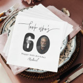 Look Who’s 60 Custom Photo Birthday Party Napkins Serviette