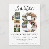 Look Who's 18 Customizable Foto Collage - Schild Einladungspostkarte (Vorderseite)