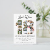 Look Who's 18 Customizable Foto Collage - Schild Einladungspostkarte (Stehend Vorderseite)
