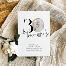 Look Who's 30 Modern Simple Photo 30th Birthday