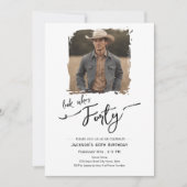 Look Who's 40 Minimal Photo Birthday Einladung (Vorderseite)