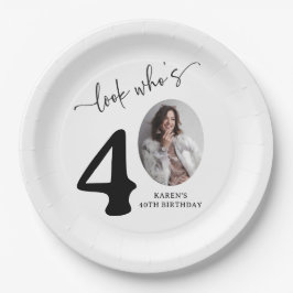 Look Who's 40! Modern Photo 40th Birthday Pappteller